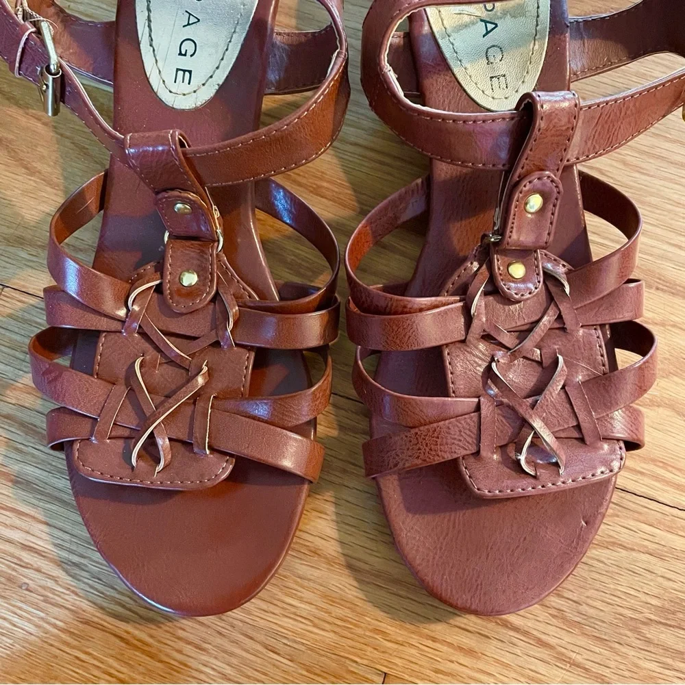 Rampage Brown Strappy Sandals